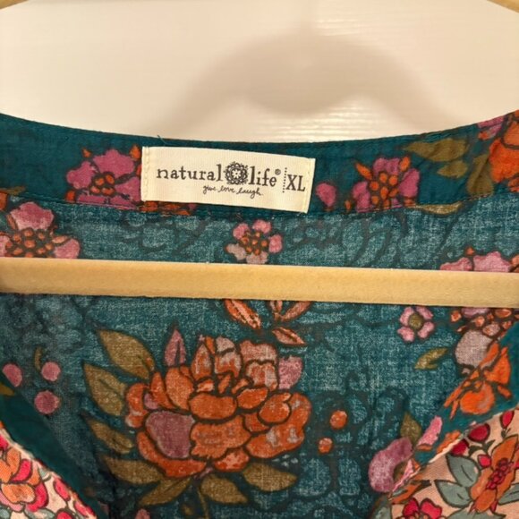 Natural Life Nova Maxi Dress, Teal Riviera Floral XL - Picture 8 of 8